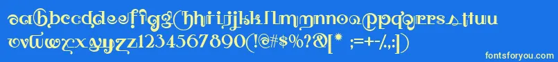 Owah Font – Yellow Fonts on Blue Background