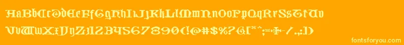 Westdelphiaxtraexpand Font – Yellow Fonts on Orange Background