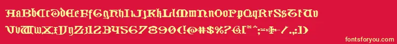 Westdelphiaxtraexpand Font – Yellow Fonts on Red Background