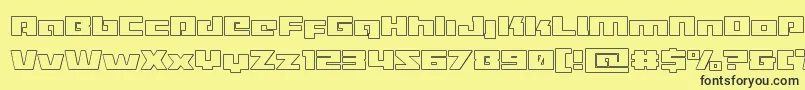 Turbochargeout Font – Black Fonts on Yellow Background