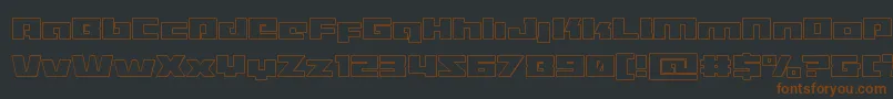 Turbochargeout-fontti – ruskeat fontit mustalla taustalla