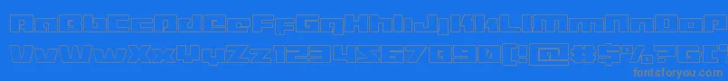 Turbochargeout Font – Gray Fonts on Blue Background