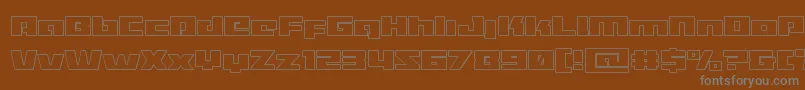 フォントTurbochargeout – 茶色の背景に灰色の文字
