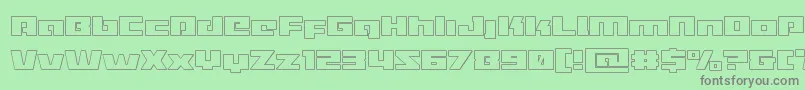 Turbochargeout-fontti – harmaat kirjasimet vihreällä taustalla