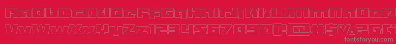 Turbochargeout Font – Gray Fonts on Red Background