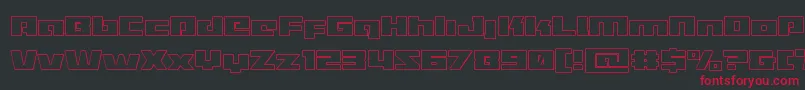Turbochargeout-Schriftart – Rote Schriften auf schwarzem Hintergrund
