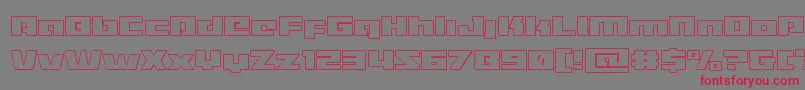 Czcionka Turbochargeout – czerwone czcionki na szarym tle