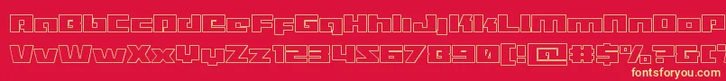 Turbochargeout Font – Yellow Fonts on Red Background