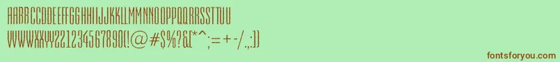 フォントAEmpirialrg – 緑の背景に茶色のフォント