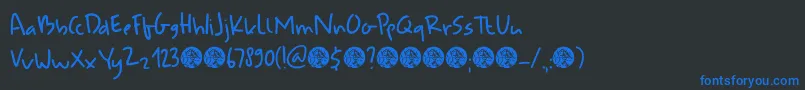 DkUdonSoup Font – Blue Fonts on Black Background