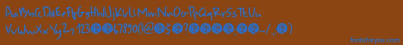 DkUdonSoup Font – Blue Fonts on Brown Background