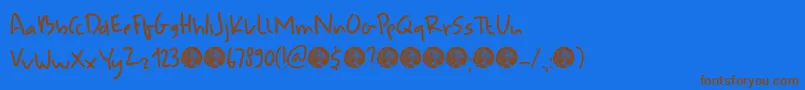 DkUdonSoup Font – Brown Fonts on Blue Background