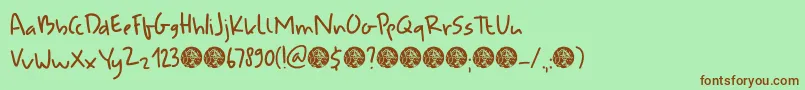 DkUdonSoup Font – Brown Fonts on Green Background