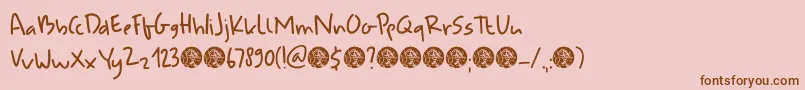 DkUdonSoup Font – Brown Fonts on Pink Background