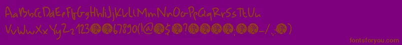 DkUdonSoup Font – Brown Fonts on Purple Background