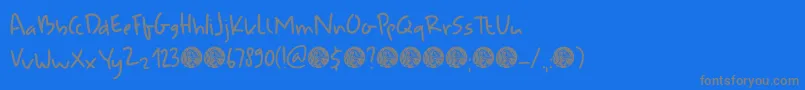 DkUdonSoup Font – Gray Fonts on Blue Background