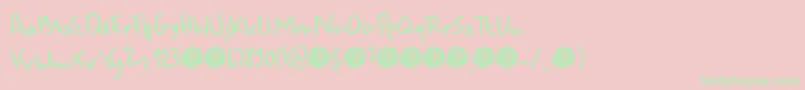 DkUdonSoup Font – Green Fonts on Pink Background