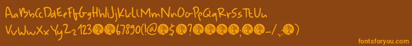 DkUdonSoup Font – Orange Fonts on Brown Background