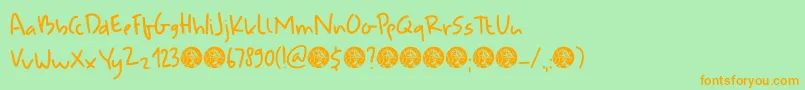 DkUdonSoup Font – Orange Fonts on Green Background