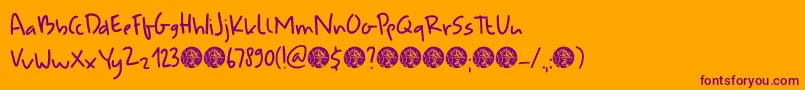 DkUdonSoup Font – Purple Fonts on Orange Background