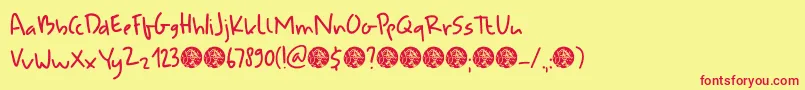 DkUdonSoup Font – Red Fonts on Yellow Background