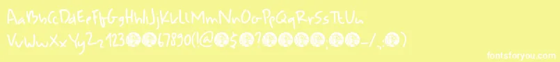 DkUdonSoup Font – White Fonts on Yellow Background