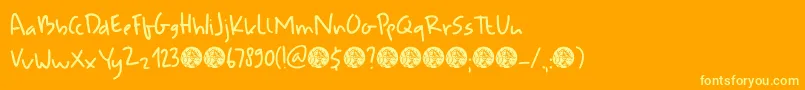 DkUdonSoup Font – Yellow Fonts on Orange Background