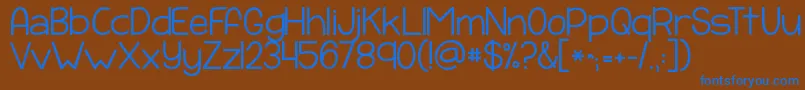 Kgpayphone-Schriftart – Blaue Schriften auf braunem Hintergrund
