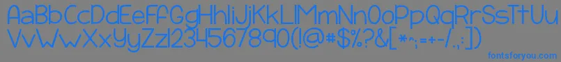 フォントKgpayphone – 灰色の背景に青い文字