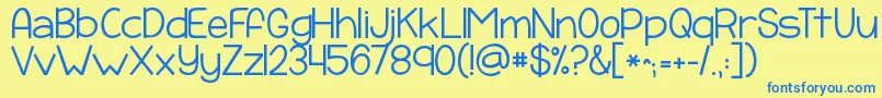 Kgpayphone Font – Blue Fonts on Yellow Background