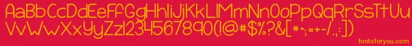 Fonte Kgpayphone – fontes laranjas em um fundo vermelho