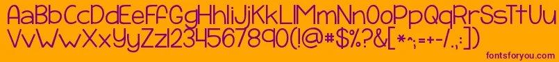 Kgpayphone-fontti – violetit fontit oranssilla taustalla