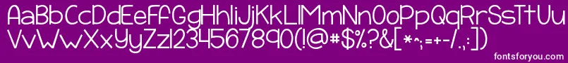 Saiba mais sobre a fonte Kgpayphone Fonte Kgpayphone – fontes brancas em um fundo violeta