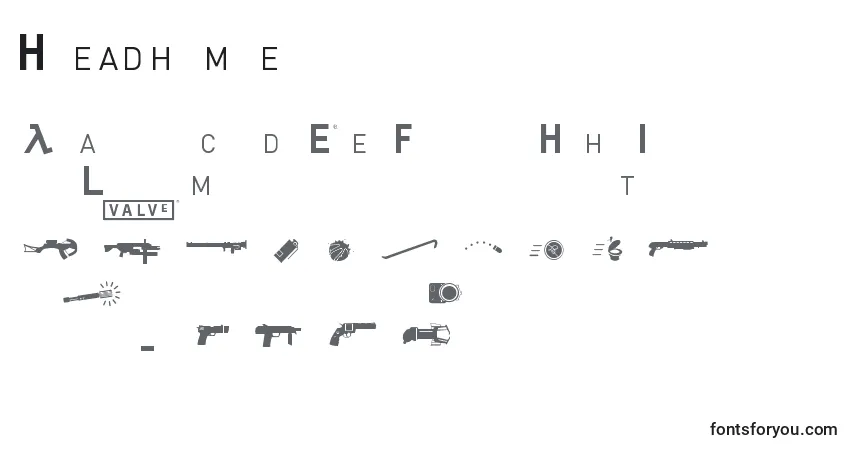 Schriftart Headhumper – Alphabet, Zahlen, spezielle Symbole