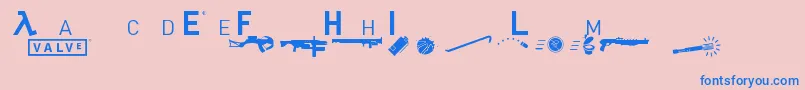Headhumper Font – Blue Fonts on Pink Background
