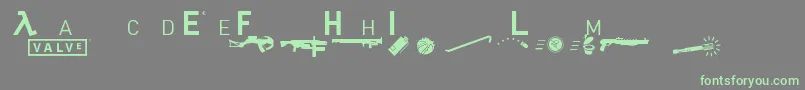 Headhumper-Schriftart – Grüne Schriften auf grauem Hintergrund
