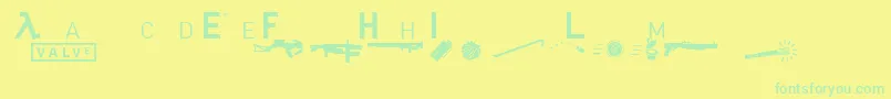 Headhumper Font – Green Fonts on Yellow Background