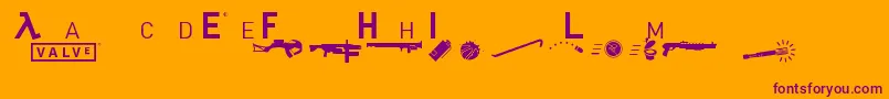 Headhumper Font – Purple Fonts on Orange Background
