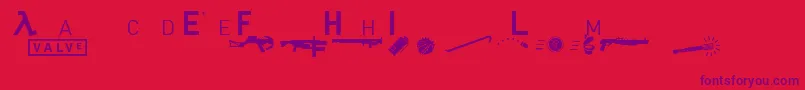 Police Headhumper – polices violettes sur fond rouge