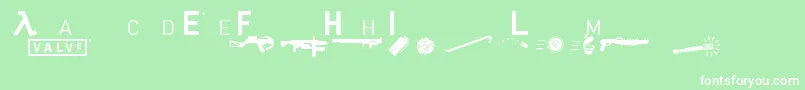 Headhumper-Schriftart – Weiße Schriften auf grünem Hintergrund