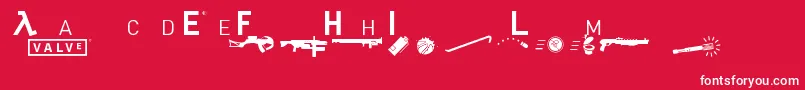 Шрифт Headhumper – белые шрифты на красном фоне