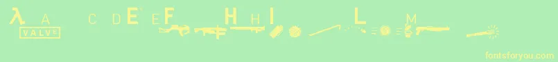 Headhumper Font – Yellow Fonts on Green Background