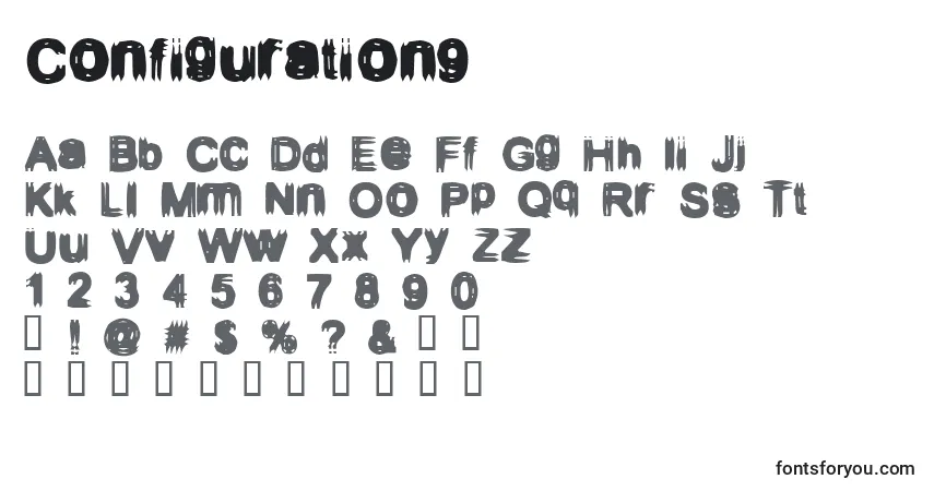 A fonte Configuration9 – alfabeto, números, caracteres especiais