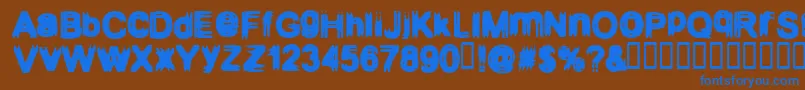 Configuration9 Font – Blue Fonts on Brown Background