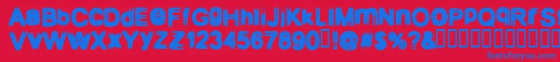 Configuration9-Schriftart – Blaue Schriften auf rotem Hintergrund