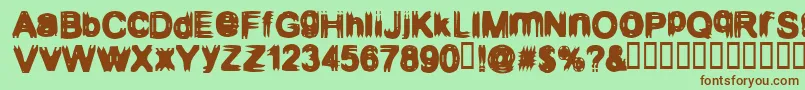 Configuration9-fontti – ruskeat fontit vihreällä taustalla