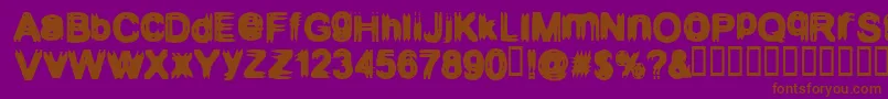 Configuration9-Schriftart – Braune Schriften auf violettem Hintergrund