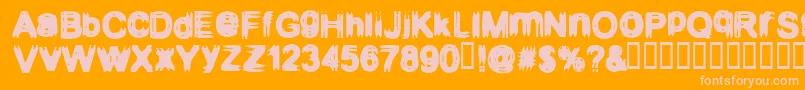 Configuration9-fontti – vaaleanpunaiset fontit oranssilla taustalla