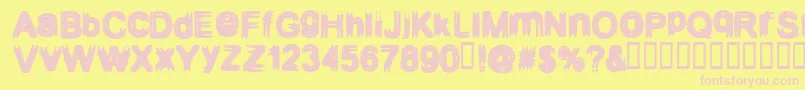 Configuration9-fontti – vaaleanpunaiset fontit keltaisella taustalla