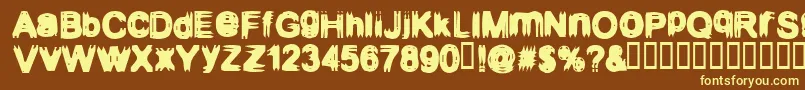 Configuration9 Font – Yellow Fonts on Brown Background